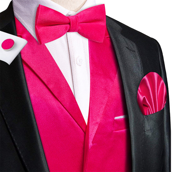 Ties2you Ruby Red Notched Collar Stain Mens Vest Tie Set