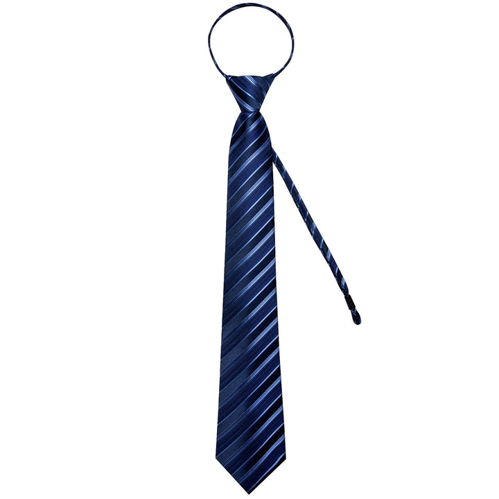 navy blue striped silk ties set for mens dress shirt