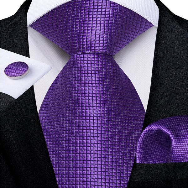  Purple Plaid Men's Silk Tie