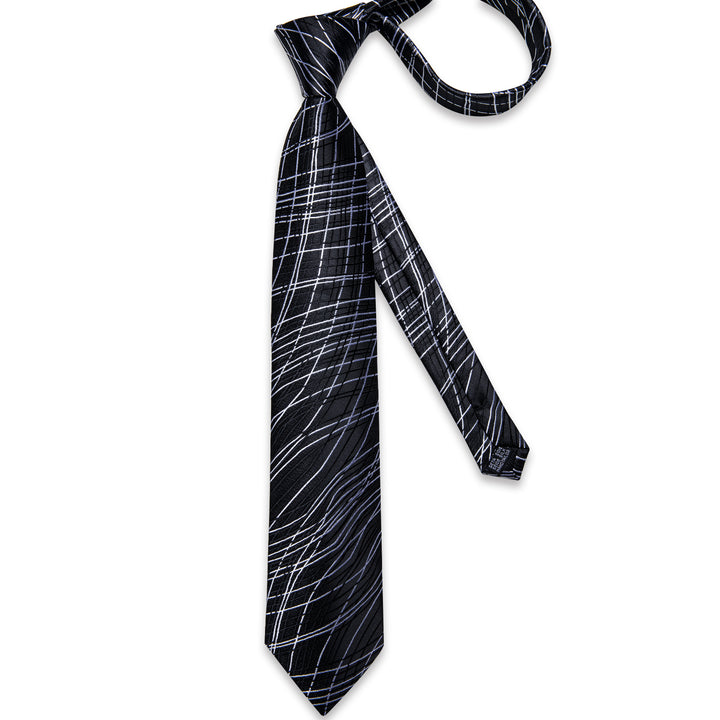 Black White Novelty Silk Men's Tie