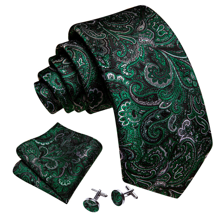 mens silk floral green ties