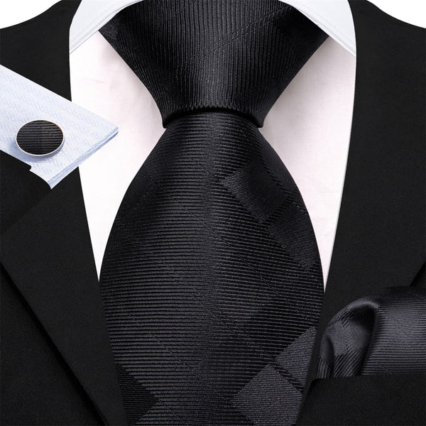 silk plaid black tie mens