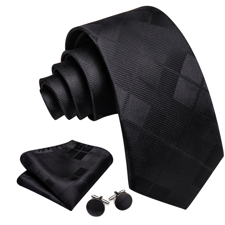 silk plaid black tie mens