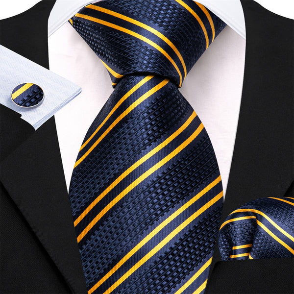 Berry Blue Gold lines striped mens silk ties for office shirt