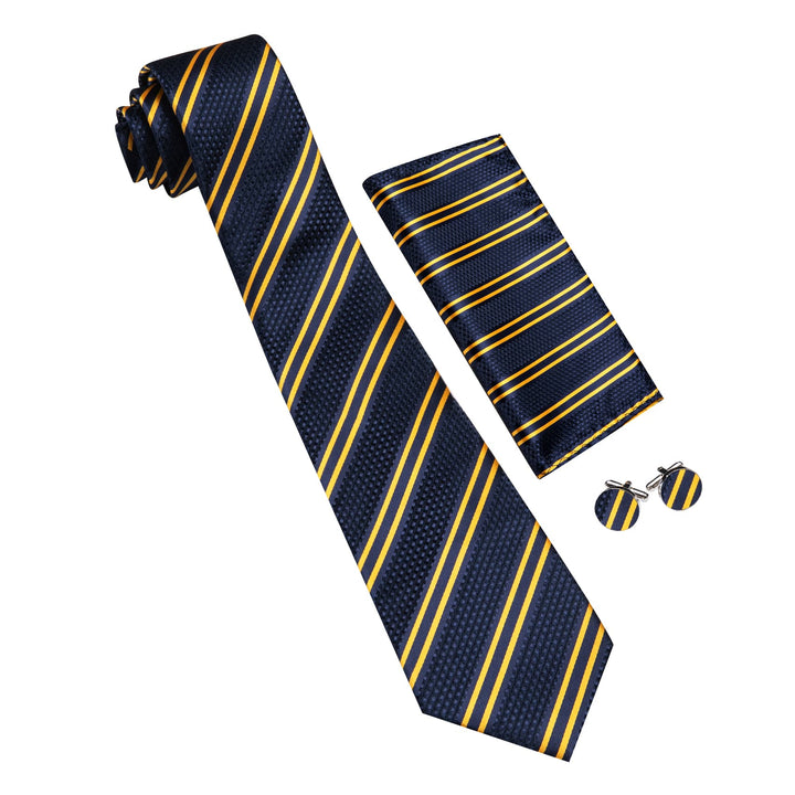 Berry Blue Gold lines striped mens silk ties for office shirt