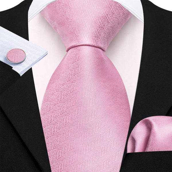 baby pink solid mens silk ties set for mens suit