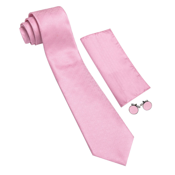 baby pink solid mens silk ties set for mens suit