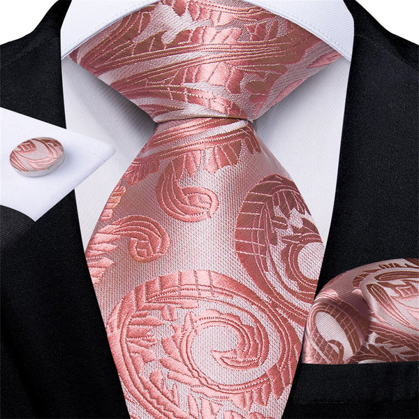 Light Pink Woven Paisley Men's Silk Necktie