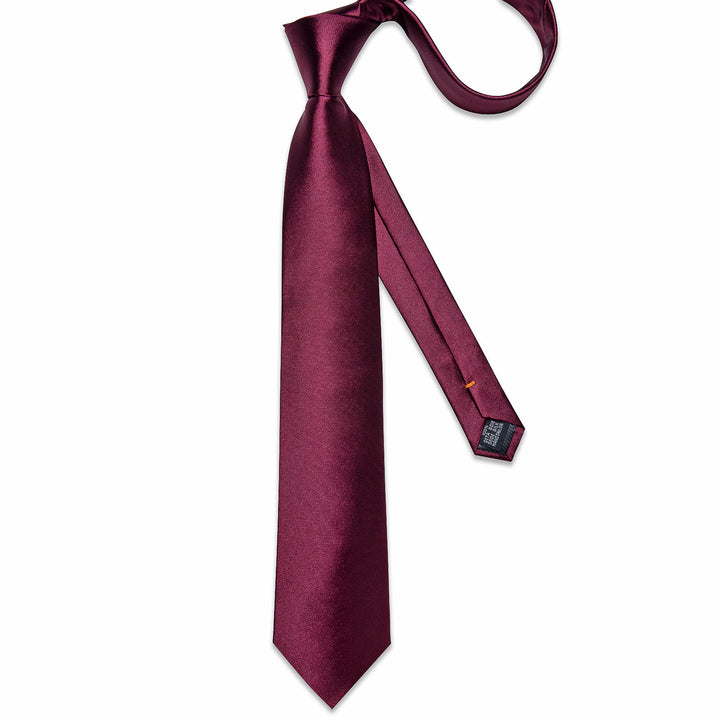 Mens suit ties Burgundy Solid Silk Men's Necktie