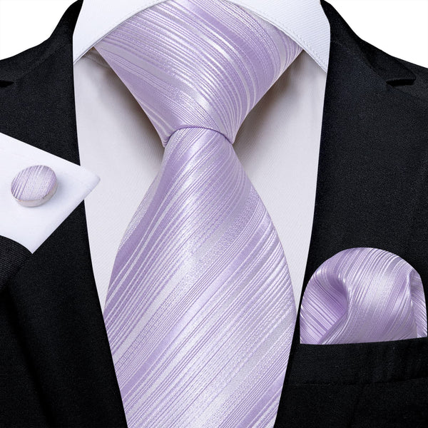 light purple striped mens silk ties set for mens suit dress