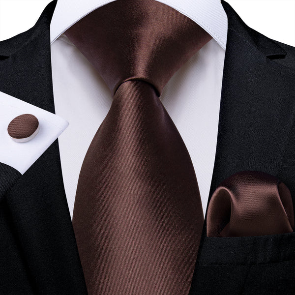Brown Solid Men's Necktie
