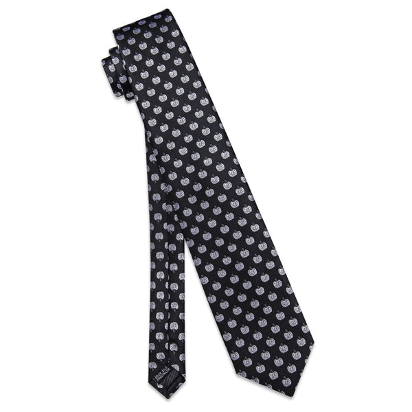 Ties2you Black Ties Silver Grey Jacquard Pattern Men's Necktie Set