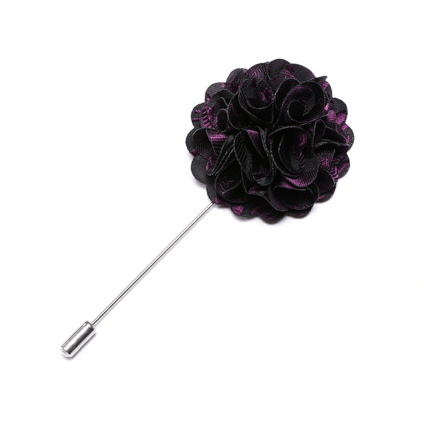 Black Purple Floral Men's Accessories Lapel Pin