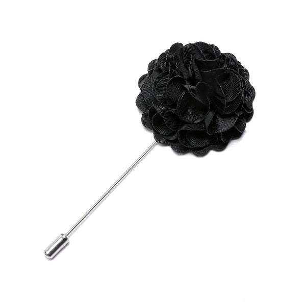 Classic Black Floral Men's Accessories Lapel Pin
