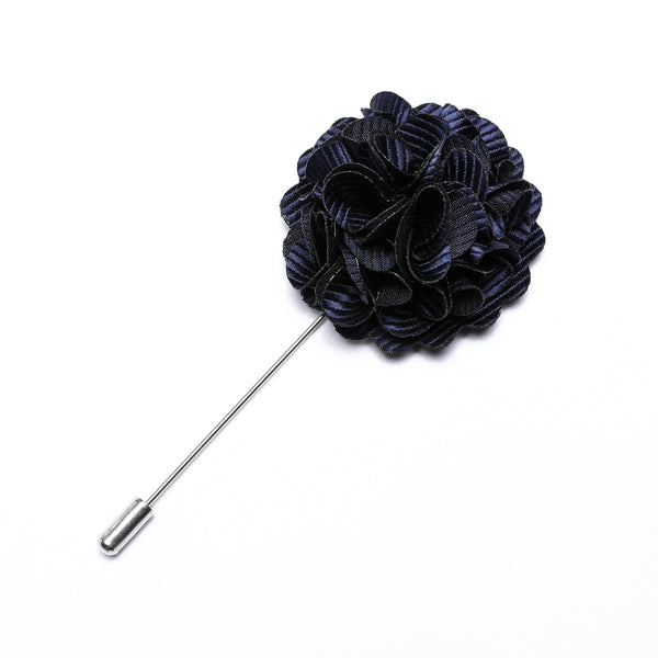 Blue Black Floral Men's Accessories Lapel Pin