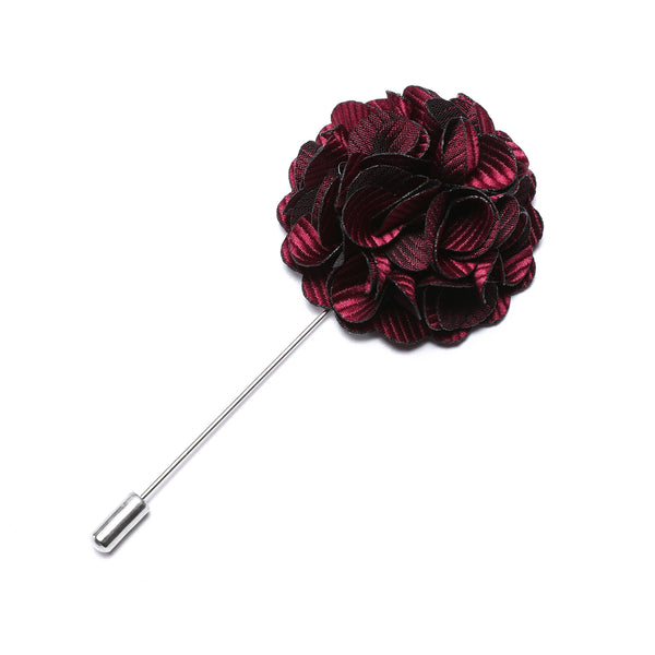 Wine Red Floral Men's Accessories Lapel Pin
