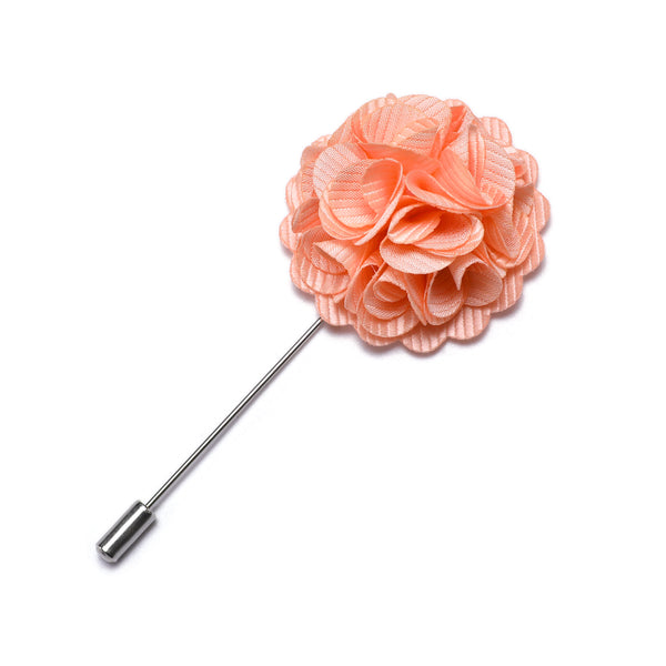 Ties2you Men's Tie Accessories Coral Pink Floral Lapel Pin