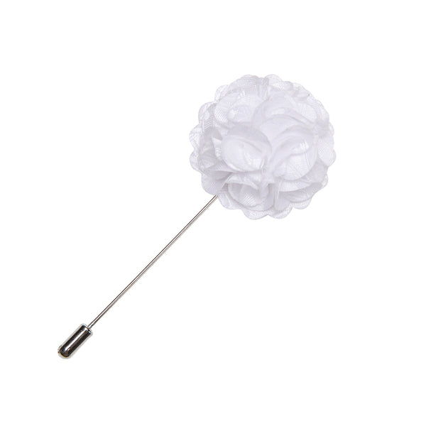 Classic White Floral Men's Accessories Lapel Pin