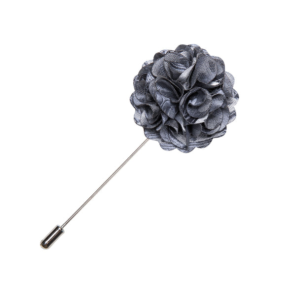 Dark Grey Floral Men's Accessories Lapel Pin