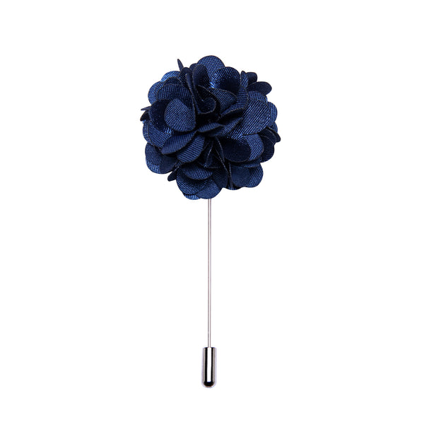 Prussian Blue Floral Men's Accessories Lapel Pin
