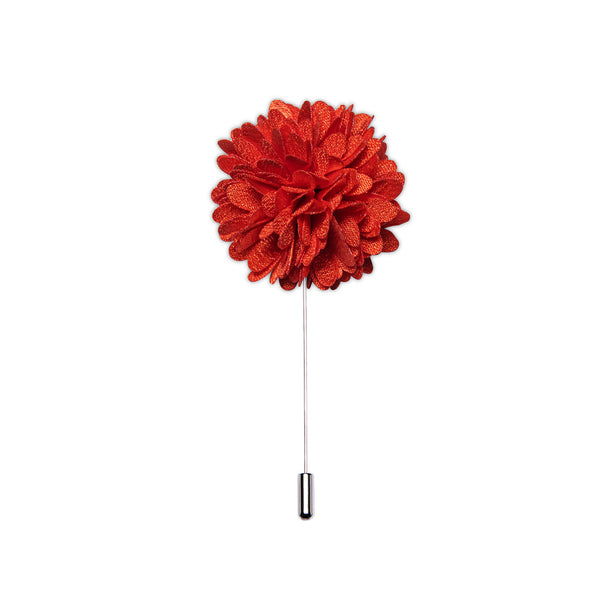 Red Floral Lapel Pin Brooch