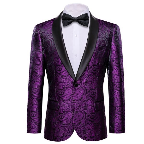 Luxury Purple Paisley Men's Suit Set