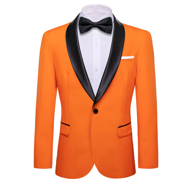 Classic Orange Solid Shawl Lapel Suit Men's Suit for Wedding