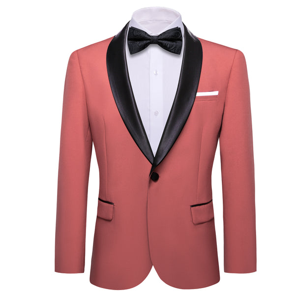 Ties2you Men's Suit Blush Red Solid Shawl Lapel Suit Suit For Wedding Classic