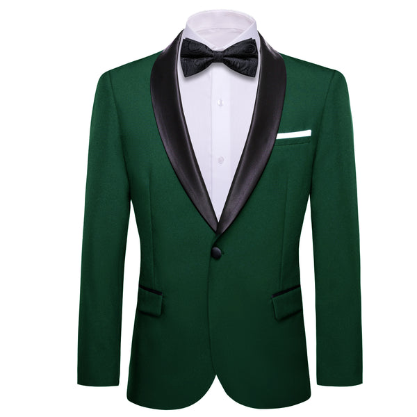 Ties2you Men's Suit Sapphire Pine Green Solid Shawl Collar Lapel Suit