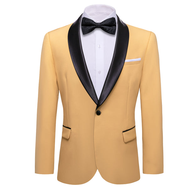 Ties2you Casual Suit Classic Latte Solid Shawl Lapel Suit Men's Suit