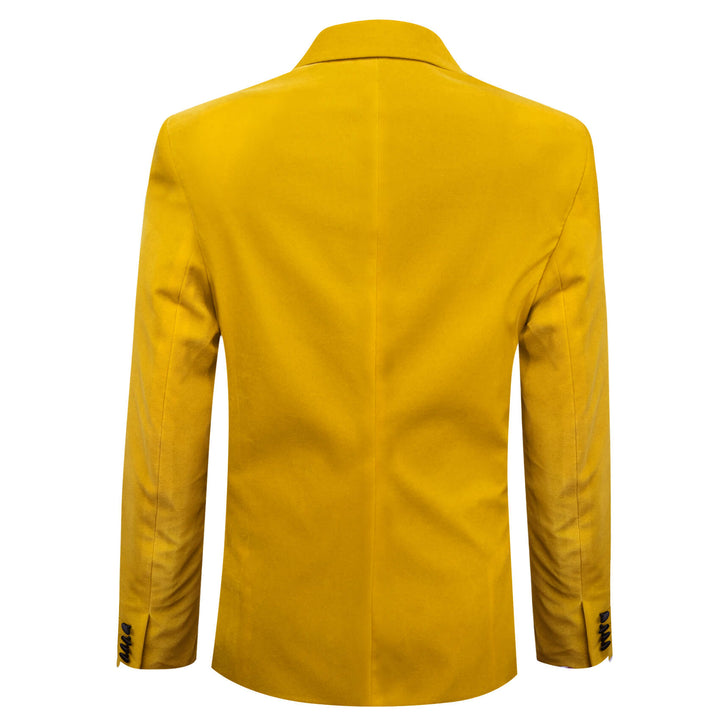 Goldenrod Yellow Solid Silk Men's Slim Suit