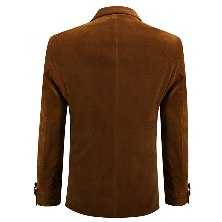 Chocolate Brown Solid Silk Men's Blazer Suit