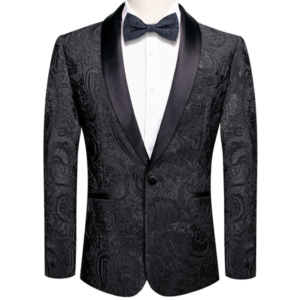 New Luxury Black Paisley Men's Suit Set