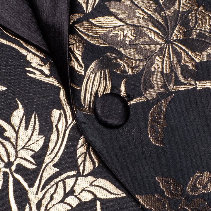 black brown floral suit