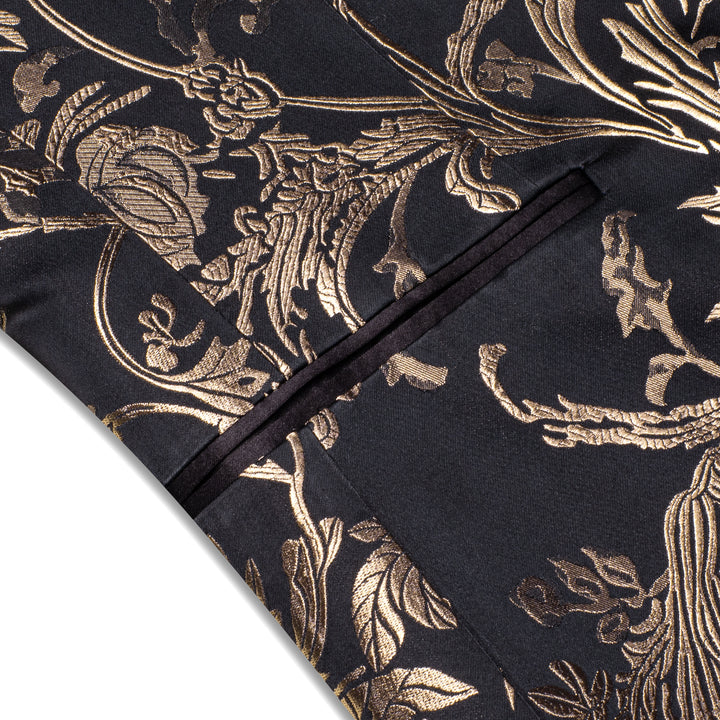 black brown floral mens suit