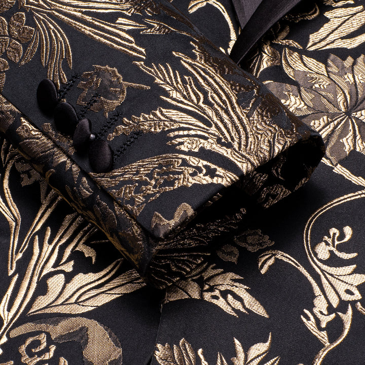 black brown floral suit jacket