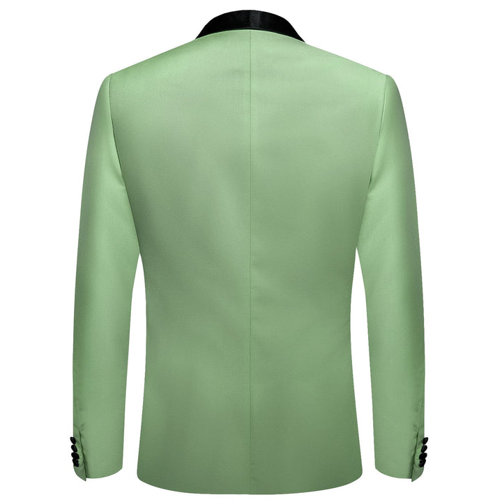 Men's Suit Pale Green Solid Shawl Collar Silk Suit New Arrival