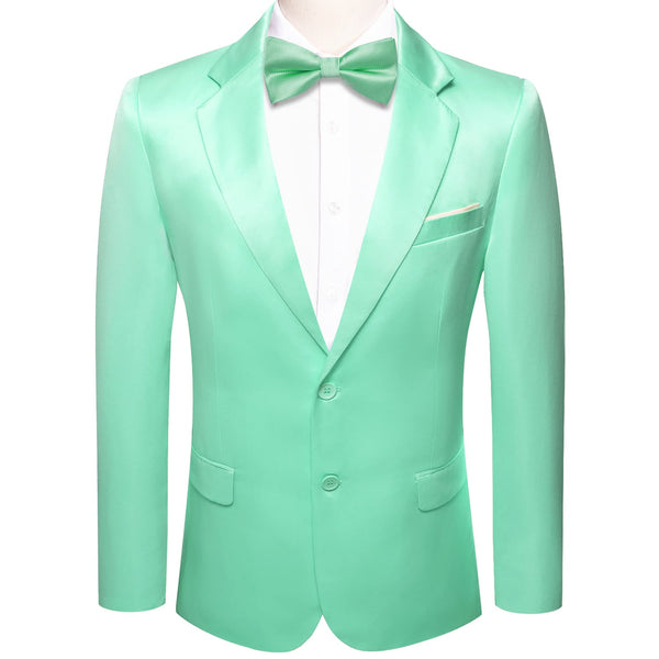 Men's Suit Mint Green Satin Notched Collar Suit Jacket Blazer