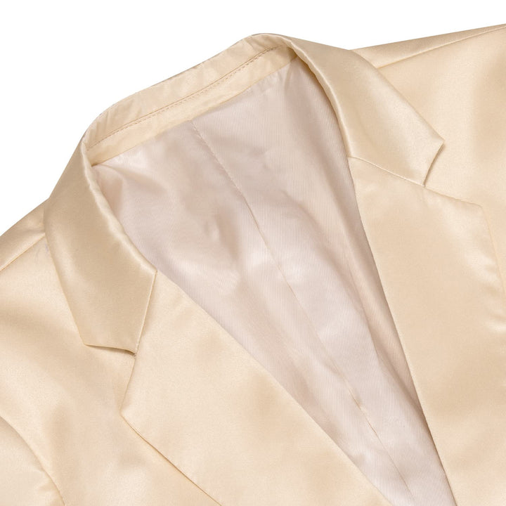 Men's Suit Champagne Satin Notched Collar Suit Jacket Slim Blazer New