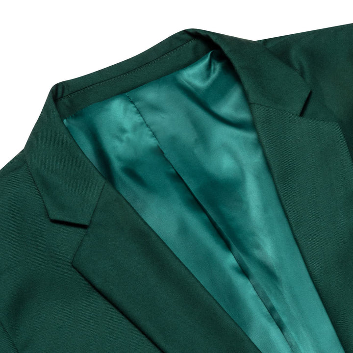 Men's Suit Sapphire Pine Green Notched Collar Silk Suit Jacket Slim One Button Stylish Blazer