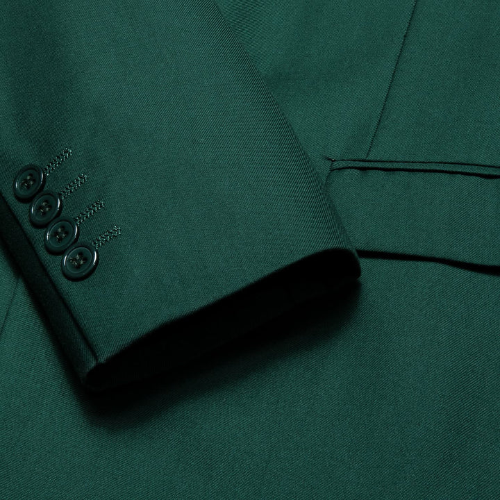 Men's Suit Sapphire Pine Green Notched Collar Silk Suit Jacket Slim One Button Stylish Blazer