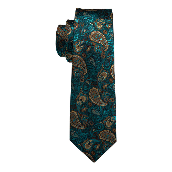 paisley green and brown tie