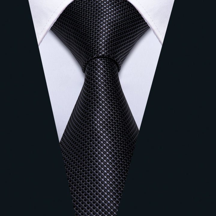 Silk Tie Black Polka Dot Men's knit ties
