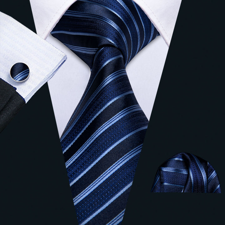 Deep Blue Striped Men's Tie 
