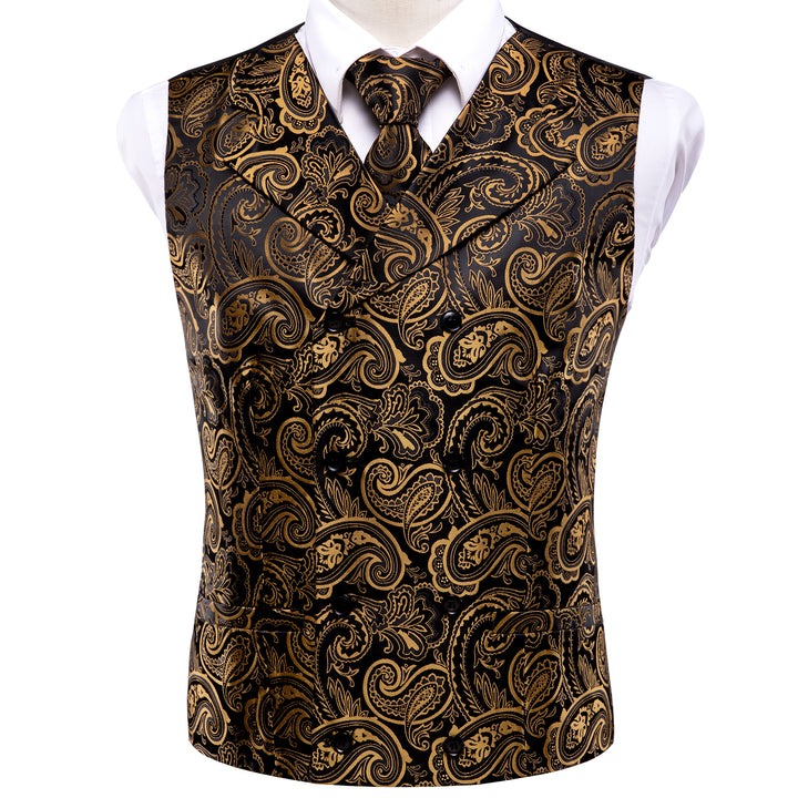 black gold paisley mens vests for sale