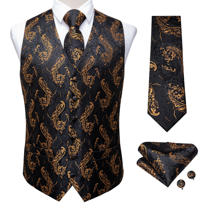 mens gold vest and tie
