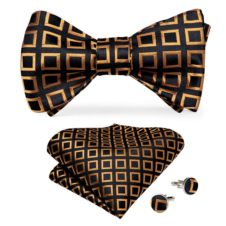 gold and black tux bowtie