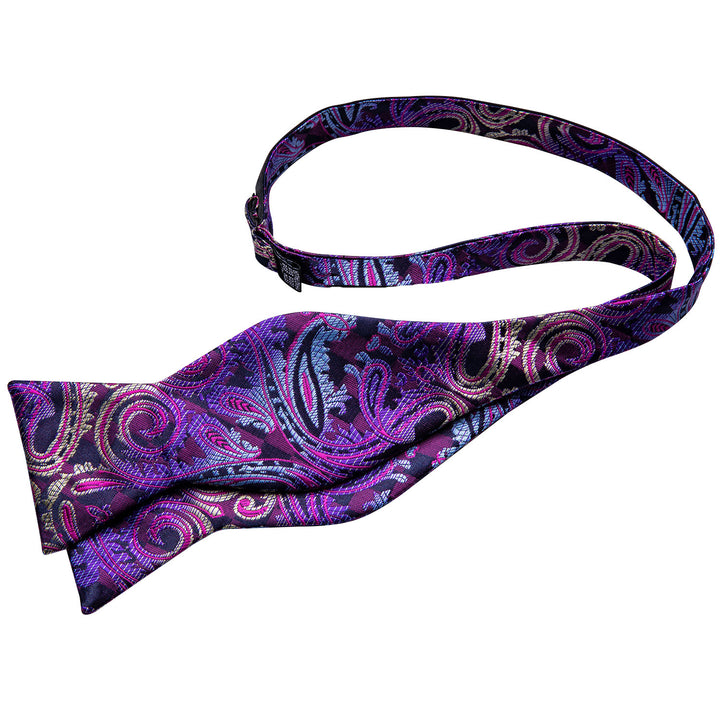 Gradient purple paisley best bow tie