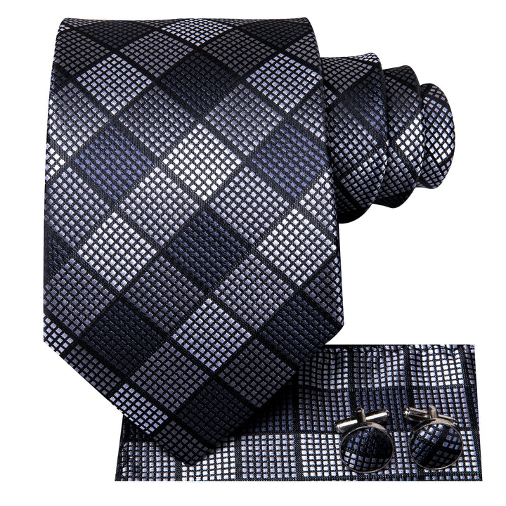 Black White Plaid Tie 