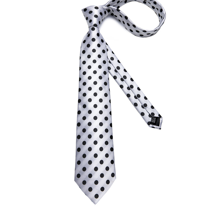 Black White Polka Dot modern tie